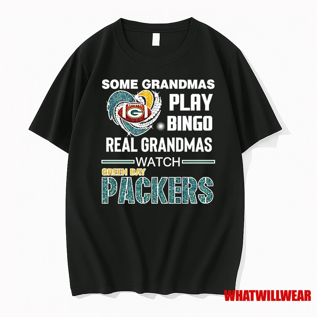 Some Grandmas Play Bingo Real Grandmas Watch Green Bay Packers Diamond Heart Shirts