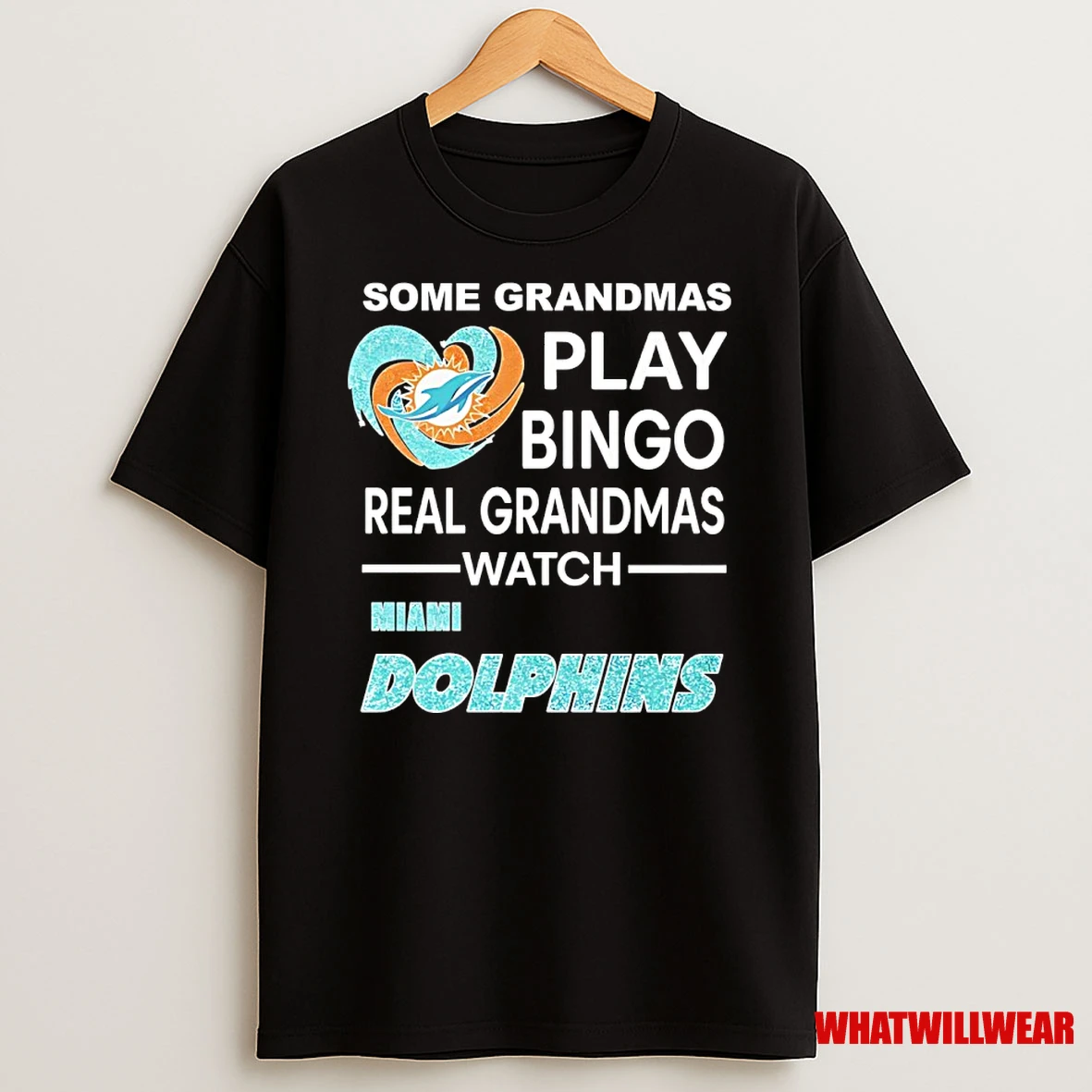 Some Grandmas Play Bingo Real Grandmas Watch Miami Dolphins Diamond Heart Shirts