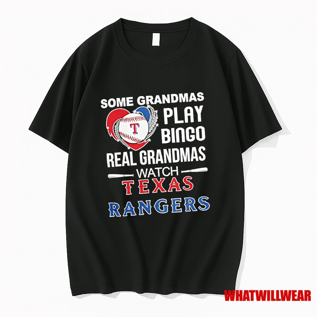 Some Grandmas Play Bingo Real Grandmas Watch Texas Rangers Shirts