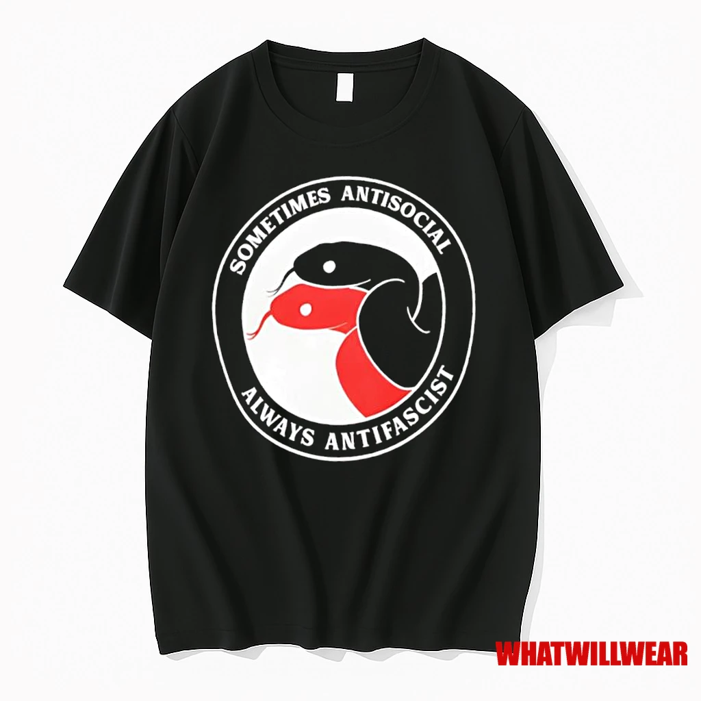 Sometimes Antisocial Always Antifascist Snakes Shirts