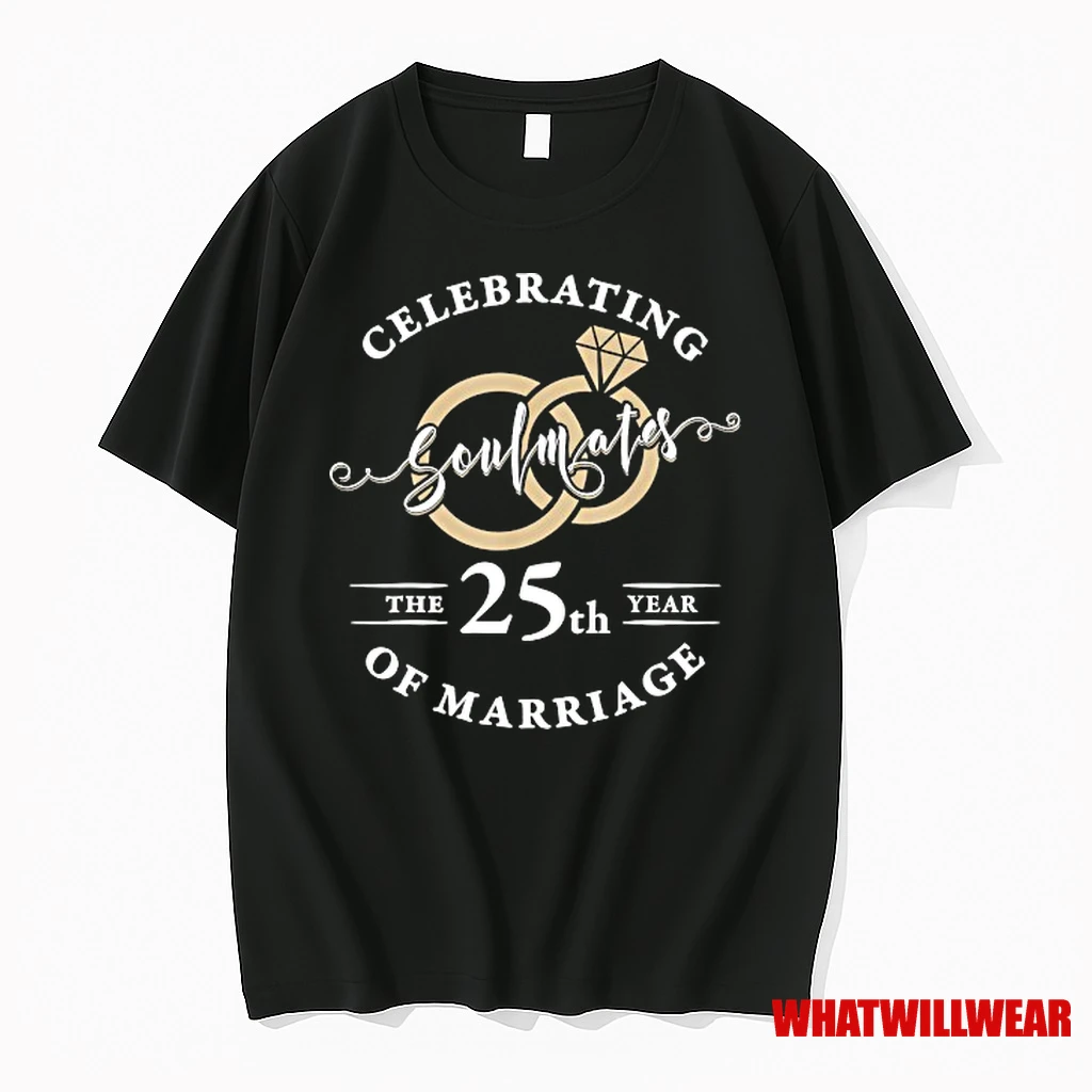 Soulmates Celebrating Of Marriage The 25th Years Shirts