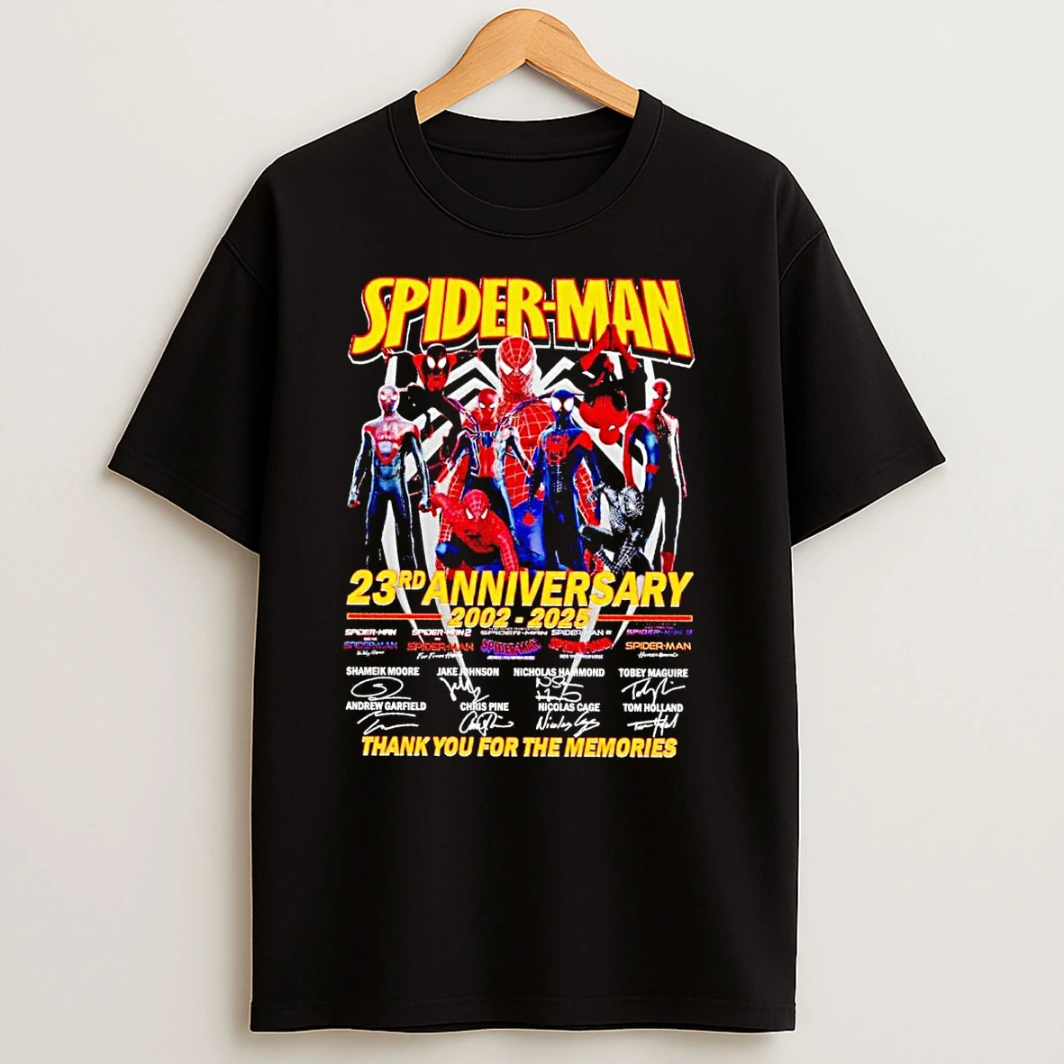 Spiderman 23rd Anniversary 2002 2025 Thank You For The Memories T Shirts