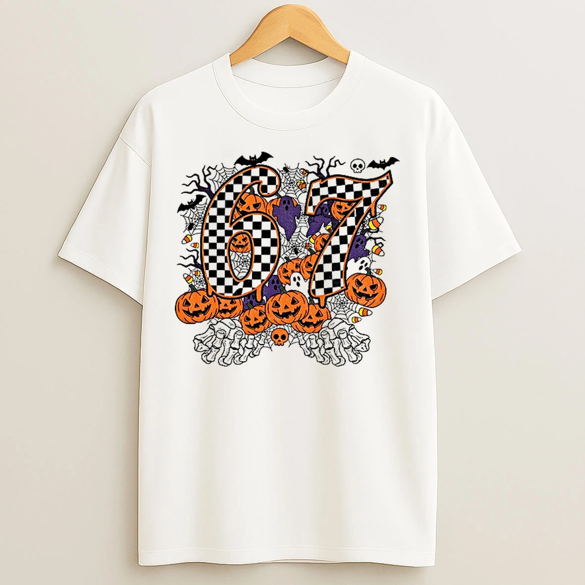 Spooky Six Seven Skeleton Hands 6 7 Halloween T Shirts