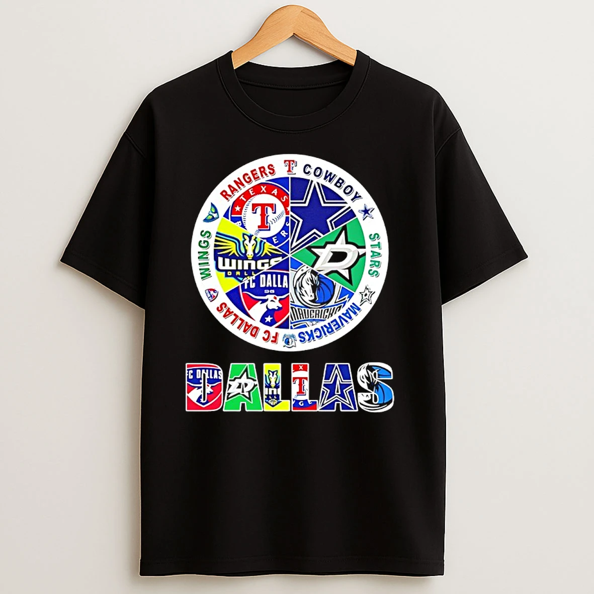 Sports In Dallas Wings Rangers Cowboys Stars Mavericks And Fc Dallas T Shirts