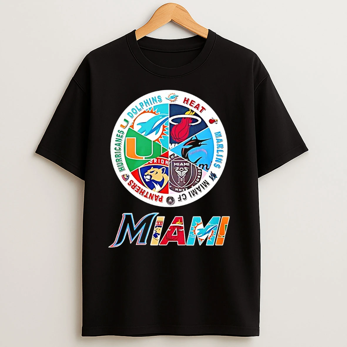 Sports In Miami Dolphins Heat Marlins Miami Fc Panthers And Hurricanes T Shirts