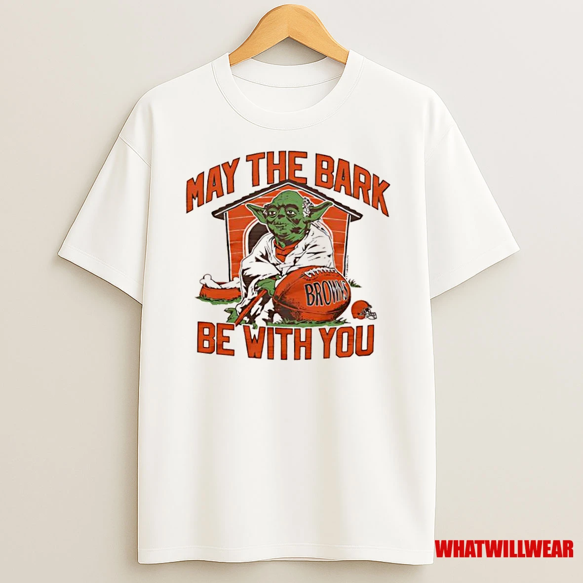 Star Wars X Cleveland Browns Yoda May The Bark Be With You Shirts
