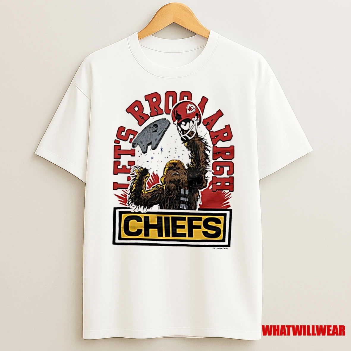 Star Wars X Kansas City Chiefs Chewbacca Lets Rrooaarrgh Shirts