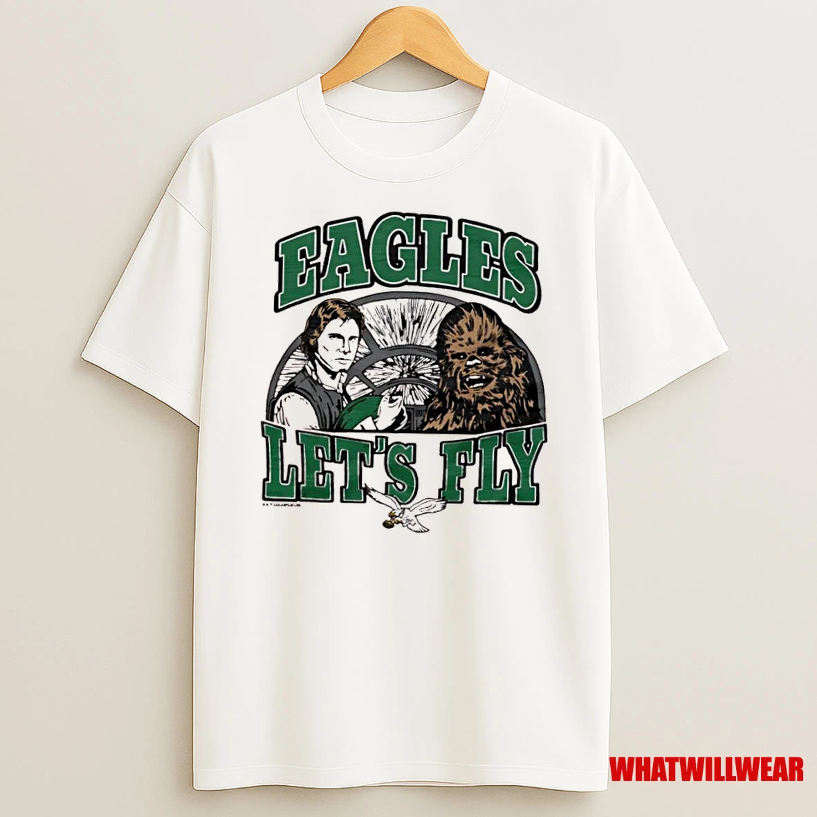 Star Wars X Philadelphia Eagles Han Solo And Chewbacca Lets Fly Shirts