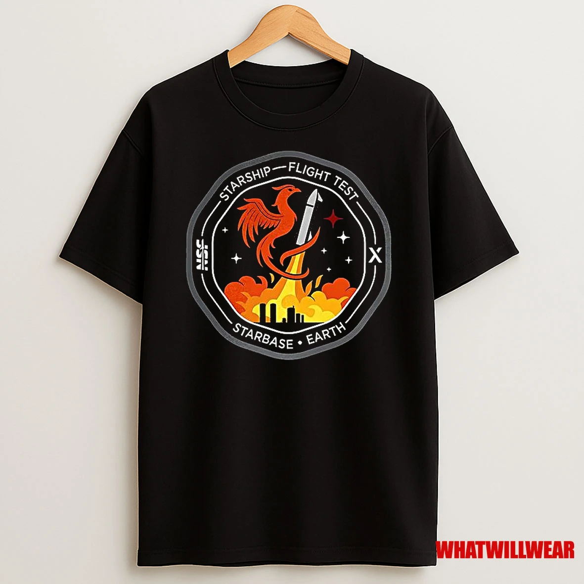 Starship Flight Test Starbase Earth Logo Shirts