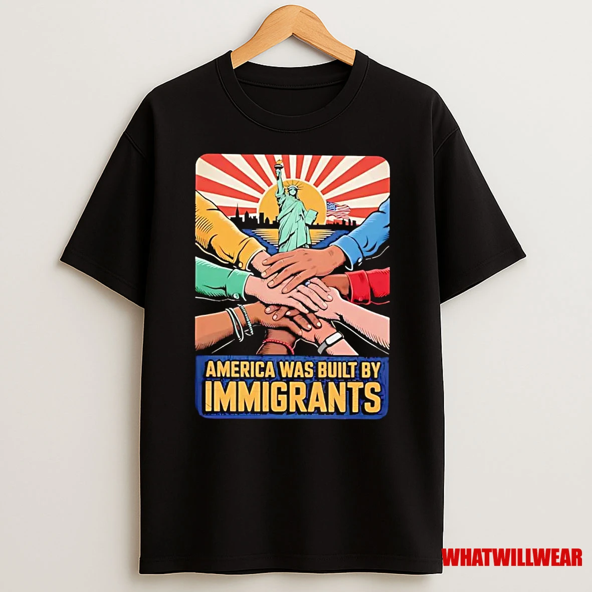 Statue Of Liberty America Was Built By Immigrants Shirts