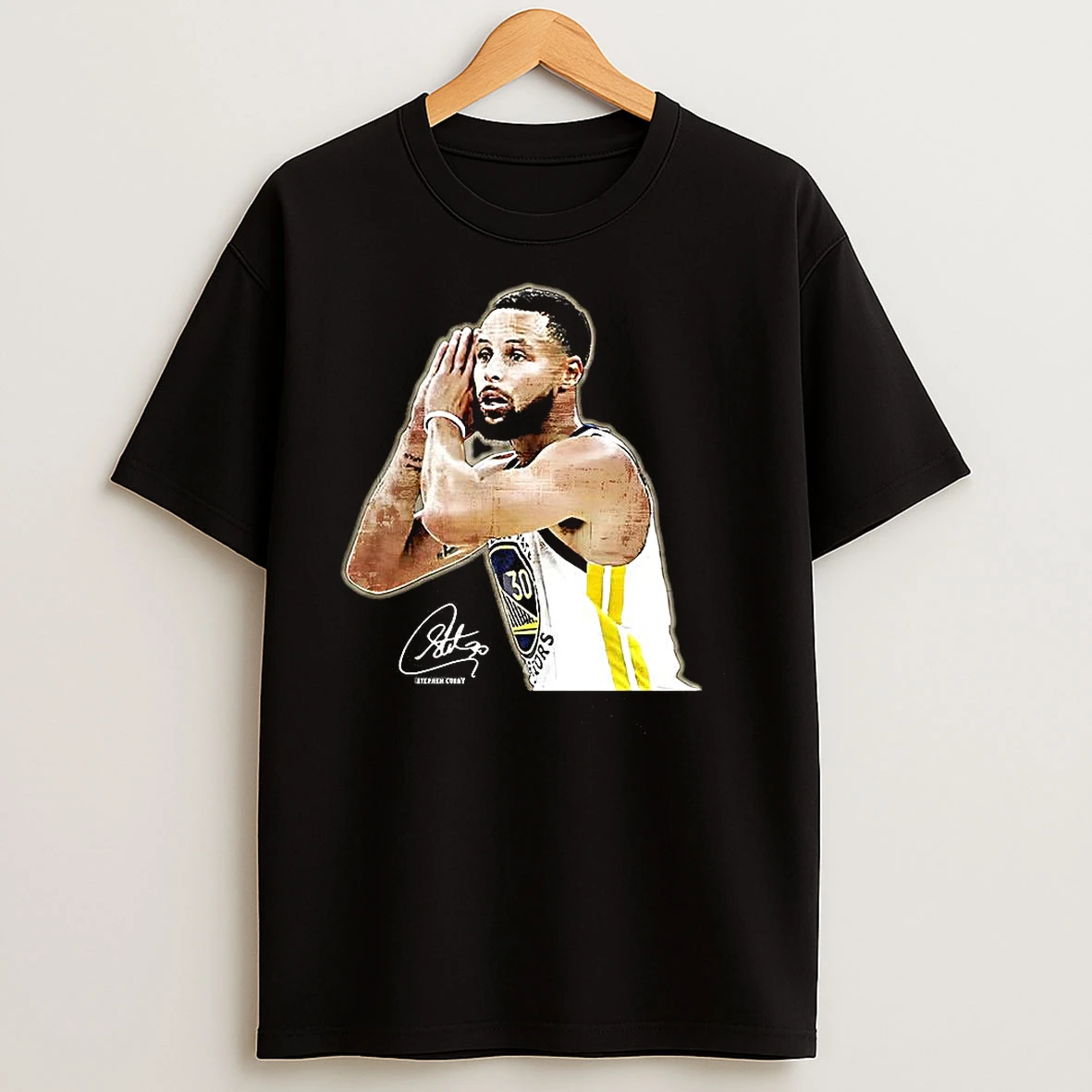 Stephen Curry Golden State Warriors Nba Signal Portrait Signature T Shirts