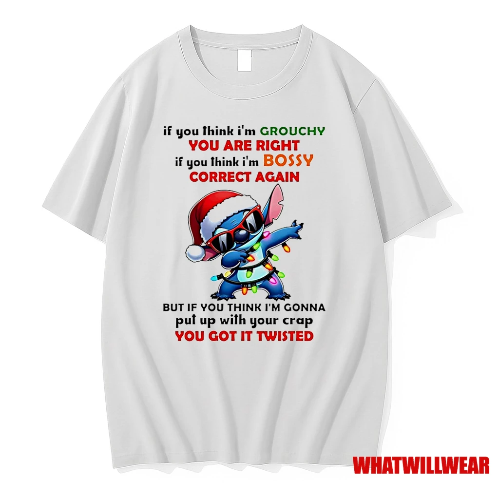 Stitch Christmas Light If You Think Im Grouchy You Are Right If You Think Im Bossy Correct Again Shirts
