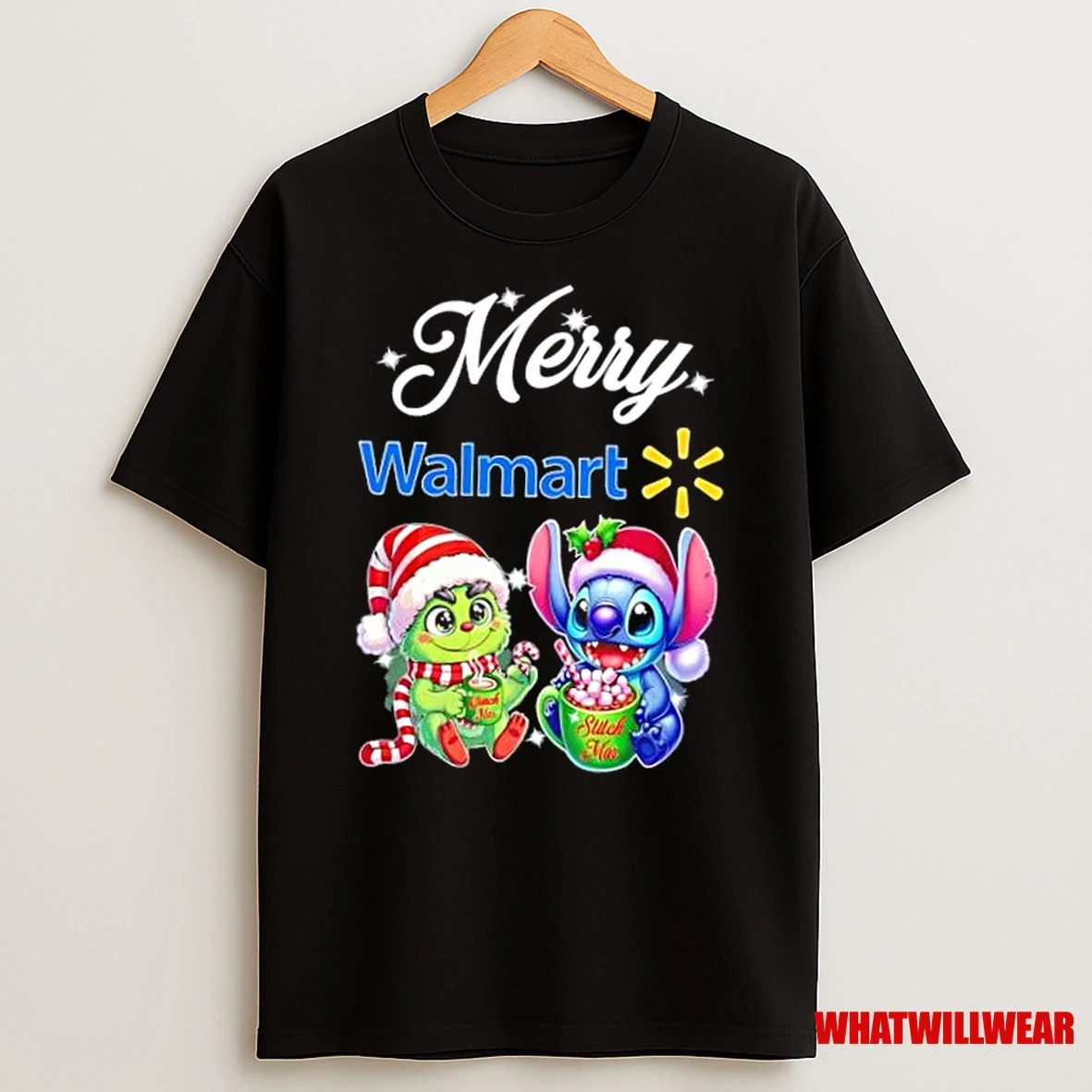 Stitch And Grinch Baby X Walmart Merry Christmas Shirts