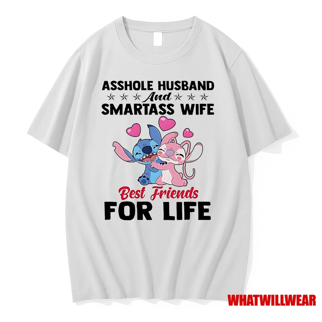 Stitch Asshole Husband And Smartass Wife Best Friends For Life Shirts