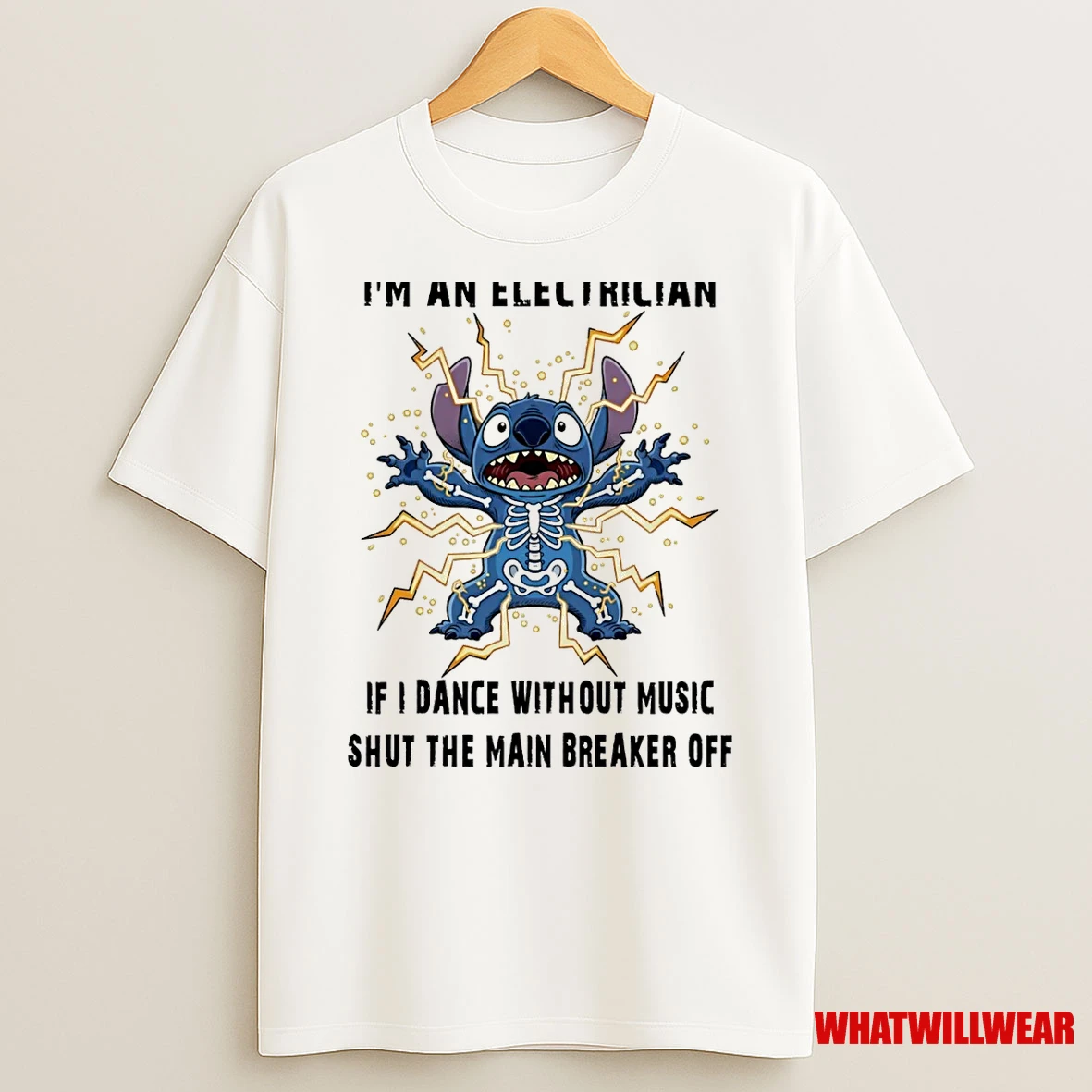 Stitch Electric Im An Electrician If I Dance Without Music Shut The Main Breaker Off Shirts