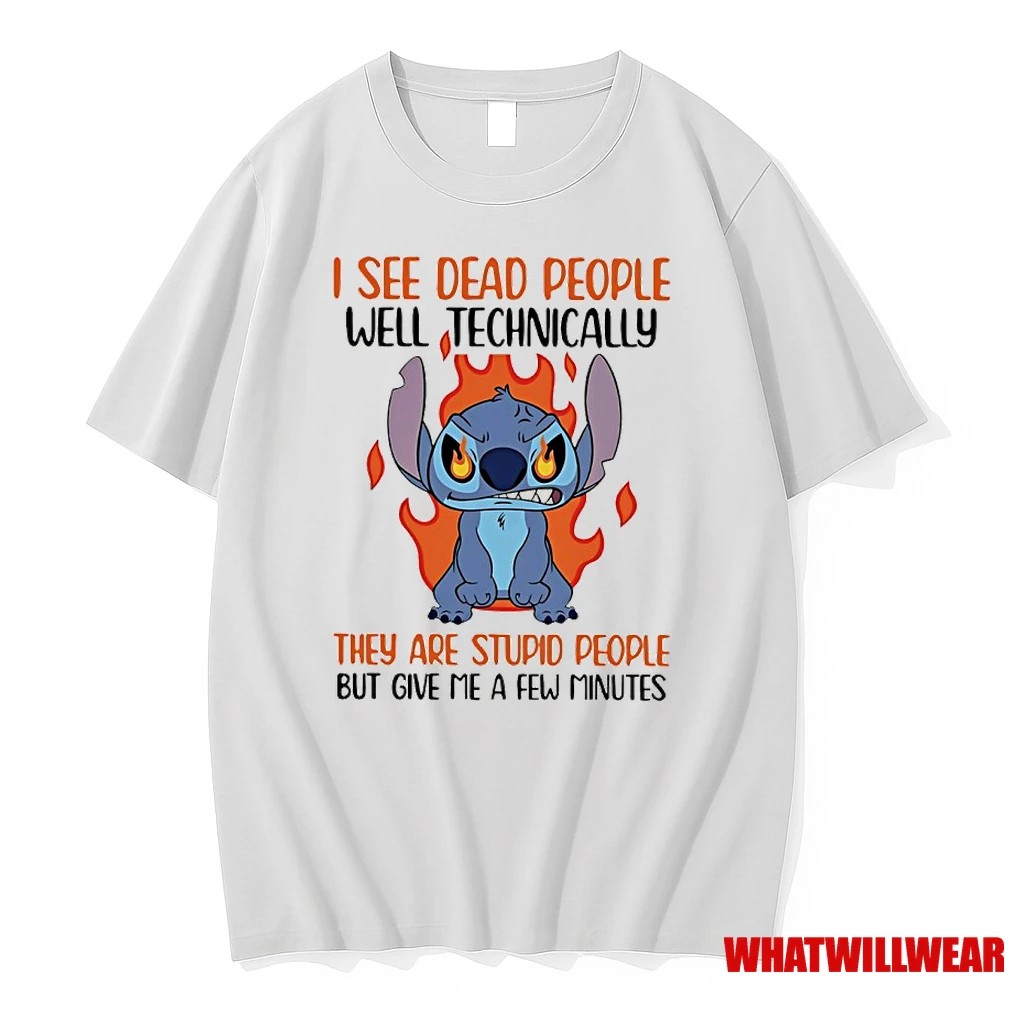 Stitch Flame I See Dead People Well Technically They Are Stupid People But Give Me A Few Minutes Shirts