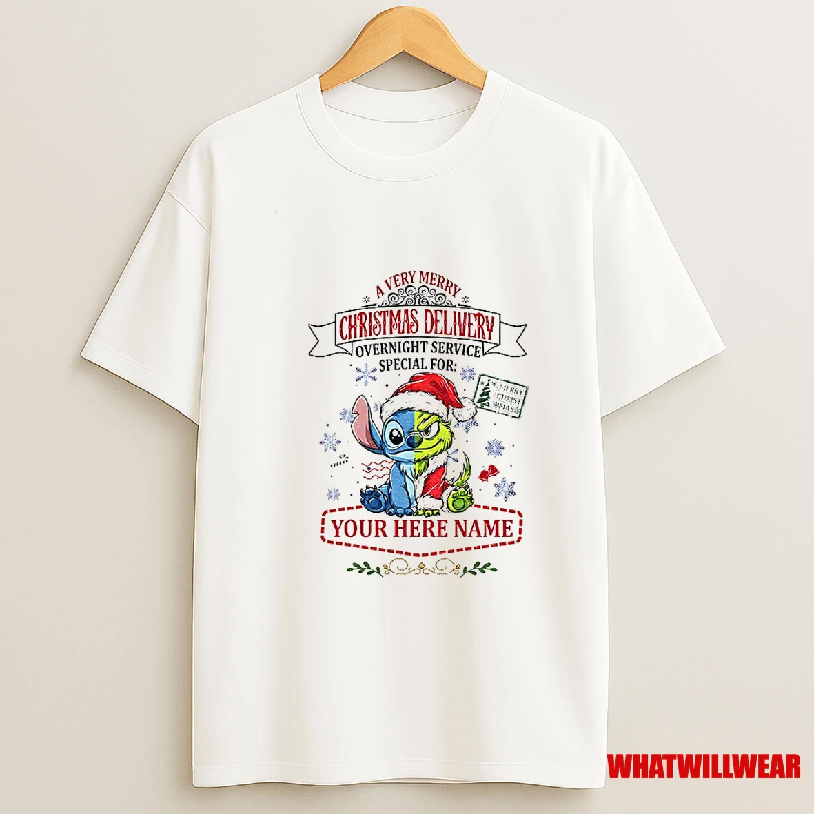 Stitch X Grinch A Very Merry Christmas Delivery Overnight Service Special For Merry Christmas Shirts