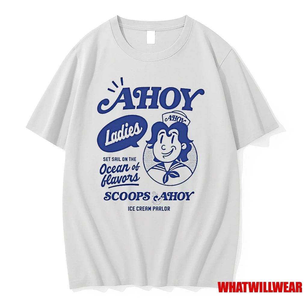 Stranger Things Set Sail On The Ocean Elevators Scoops Ahoy Ice Cream Parlor Shirts