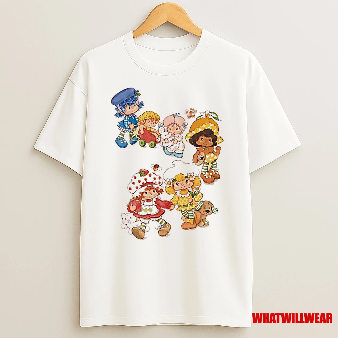 Strawberry Shortcake Group Boyfriend Fit Girls Shirts