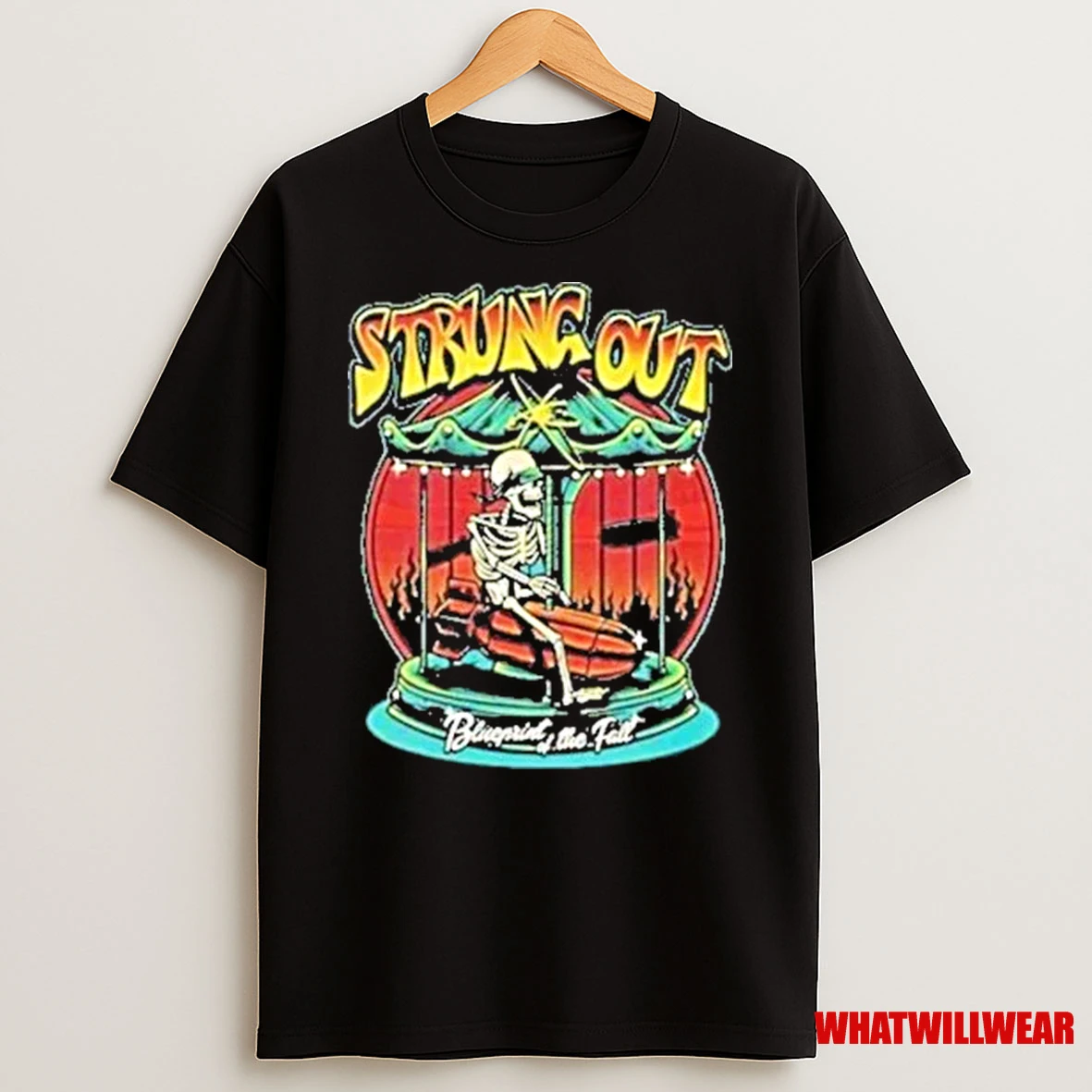 Strung Out 35 Year Anniversary Tour 2025 Blueprint Of The Fall Skeleton Shirts