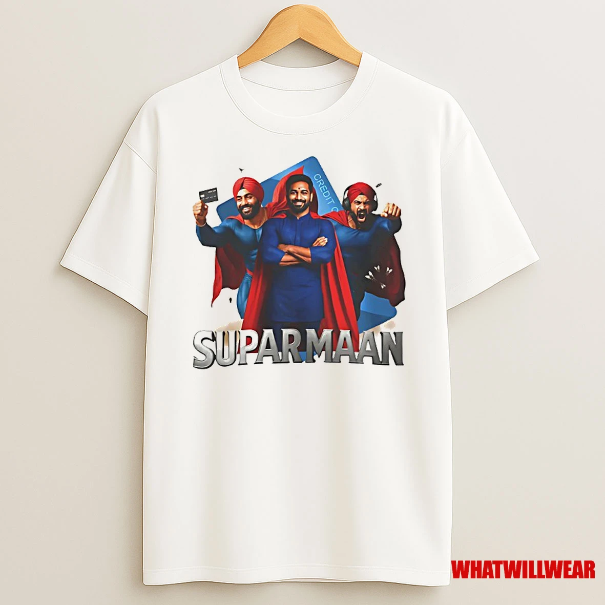 Suparmaan Indian Superman Parody Credit Card Shirts