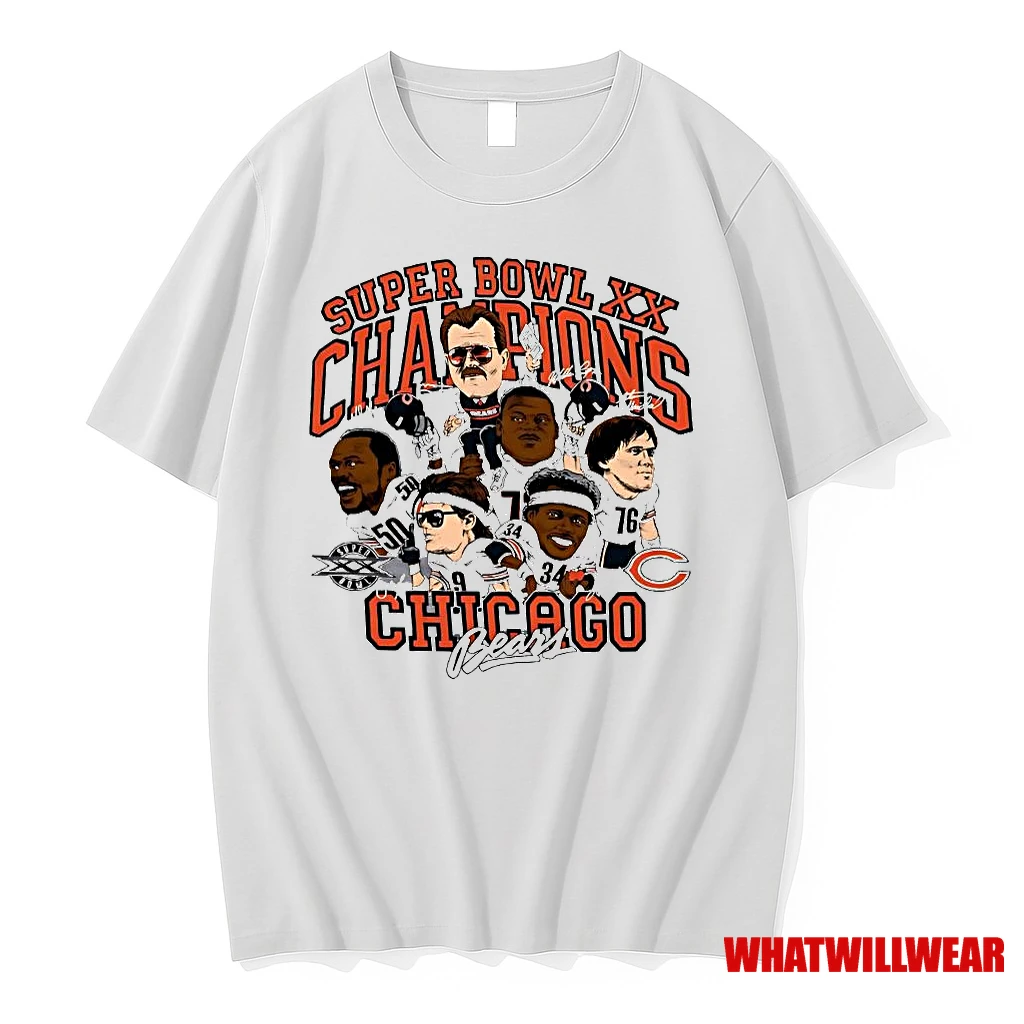 Super Bowl Xx Champions Chicago Bears Caricature Cartoon Shirts