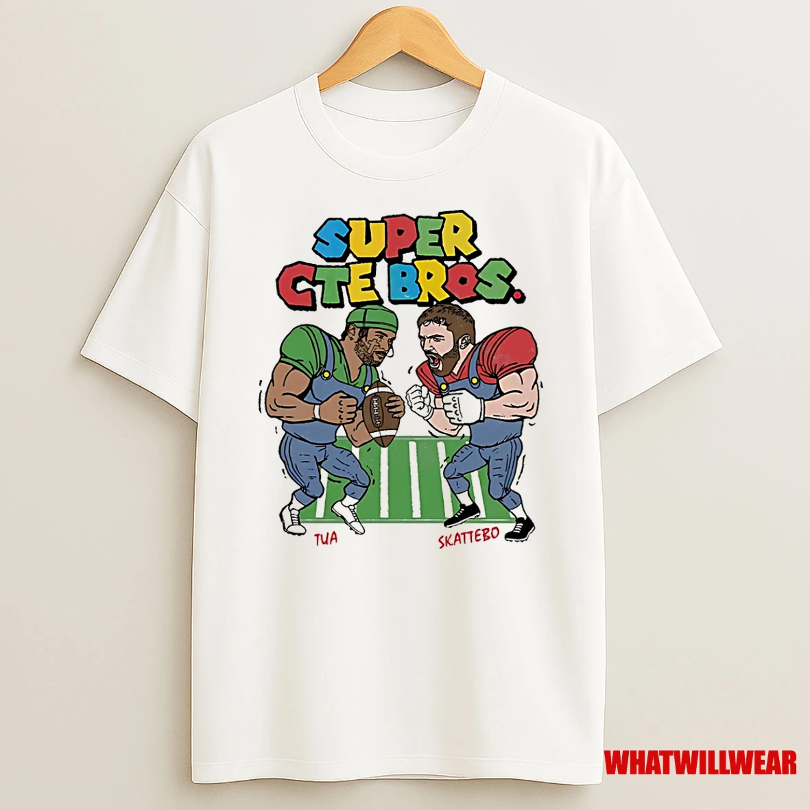 Super Cte Bros Tua Vs Skattebo Football Cartoon Shirts