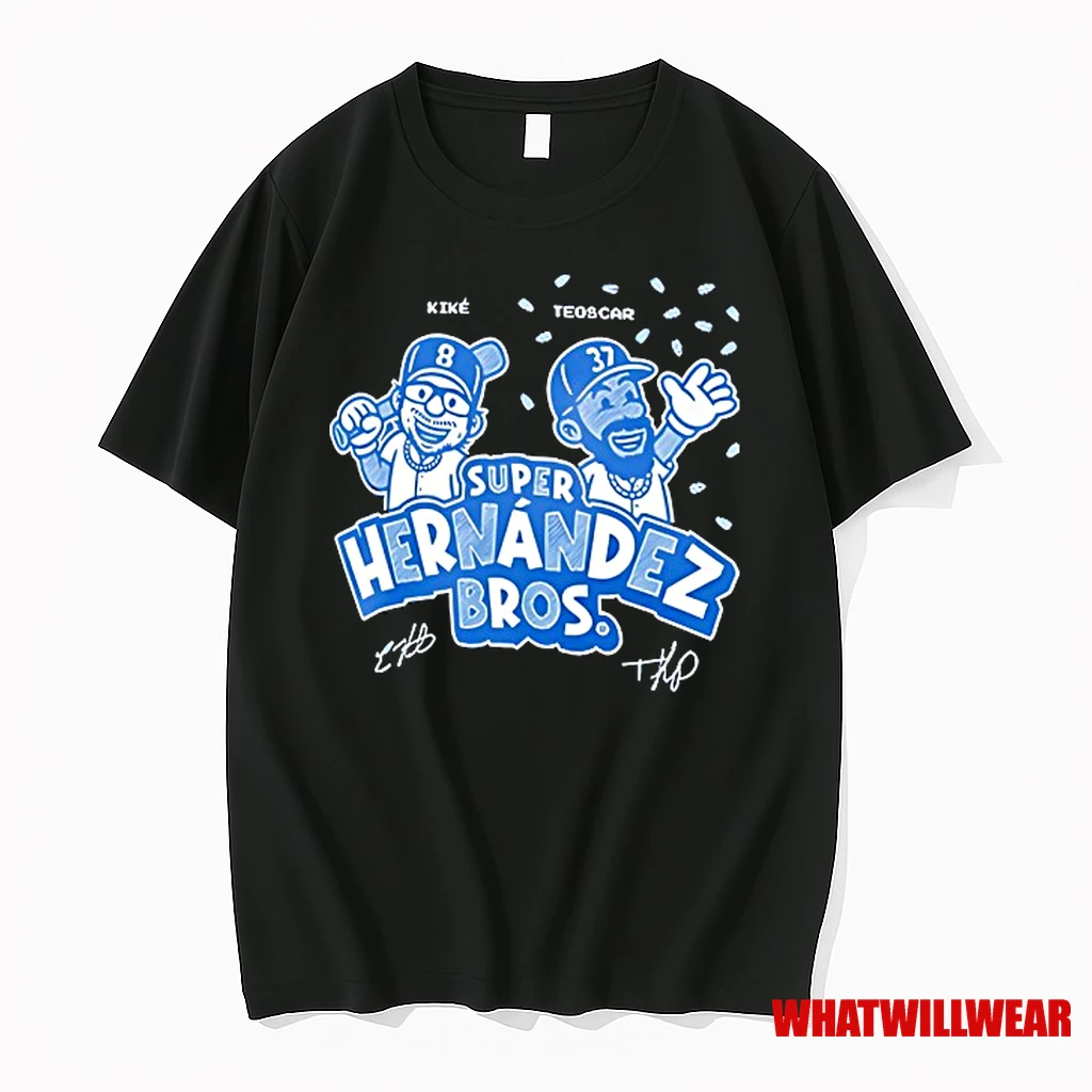 Super Hernandez Bros Kike And Teoscar Hernandez Los Angeles Dodgers Baseball Signatures Shirts