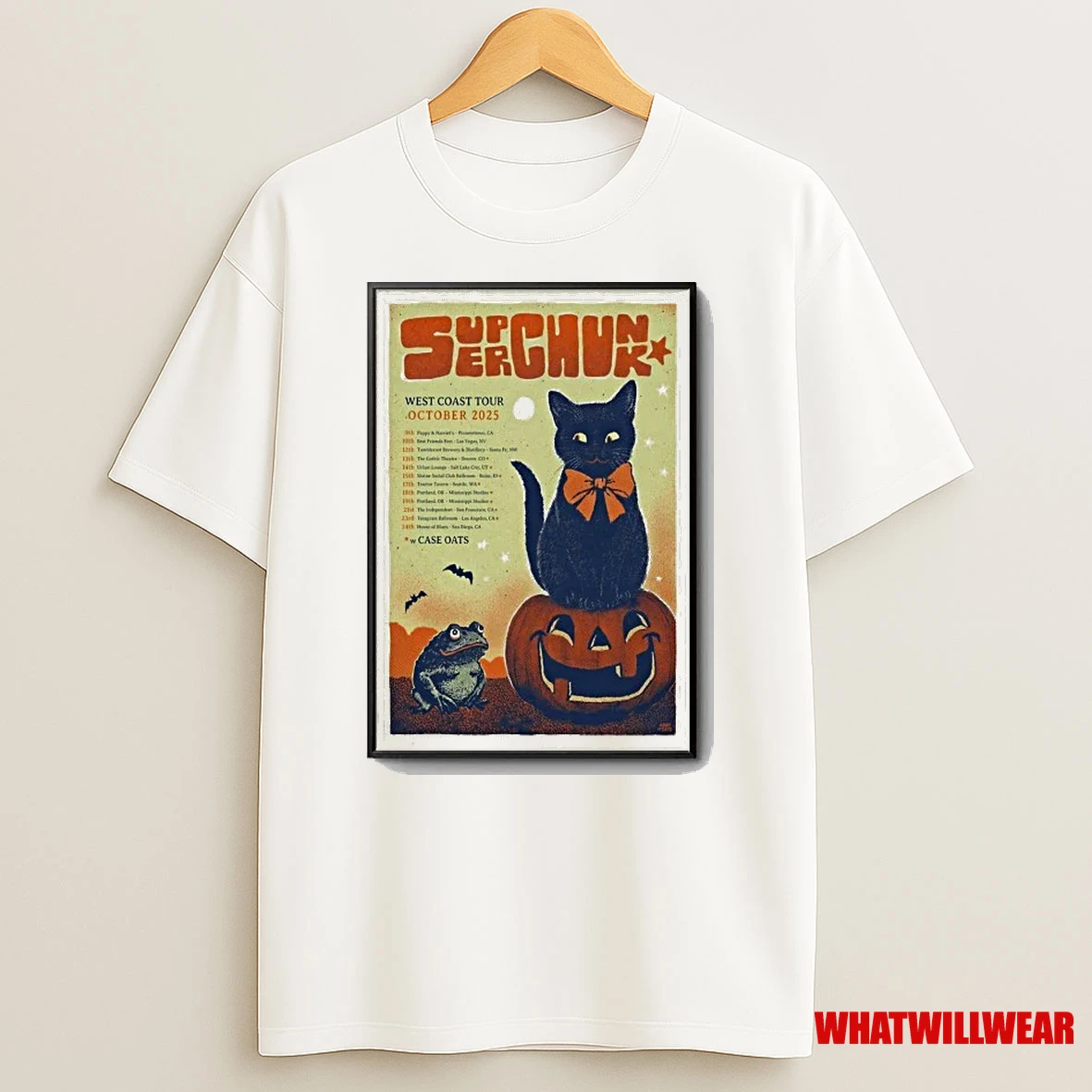 Superchunk West Coast October 2025 Shows Shirts