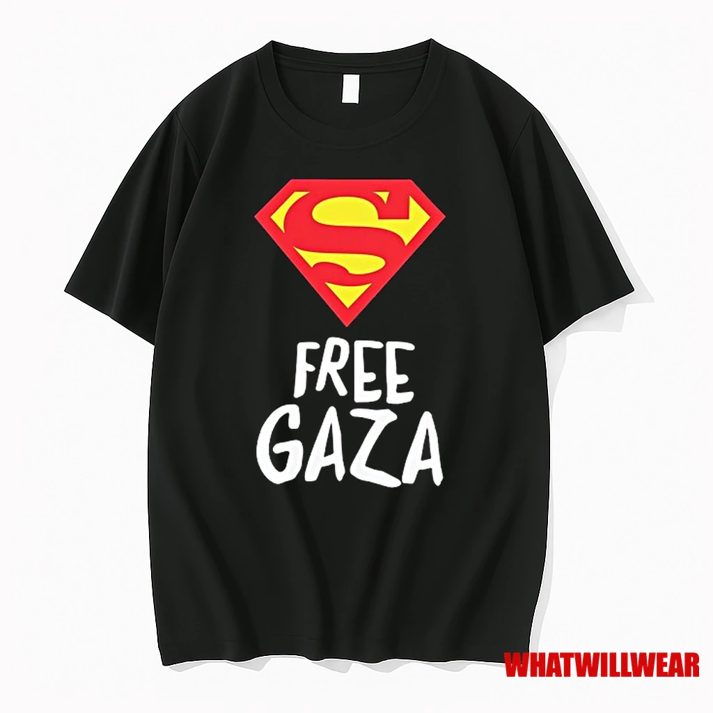 Superman Free Gaza Logo Shirts