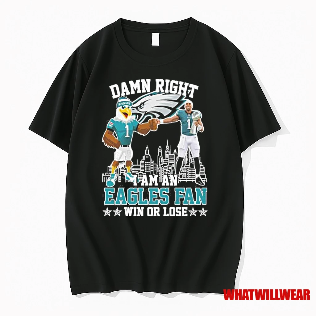 Swoop And Jalen Hurt Damn Right I Am An Eagles Fan Win Or Lose Shirts