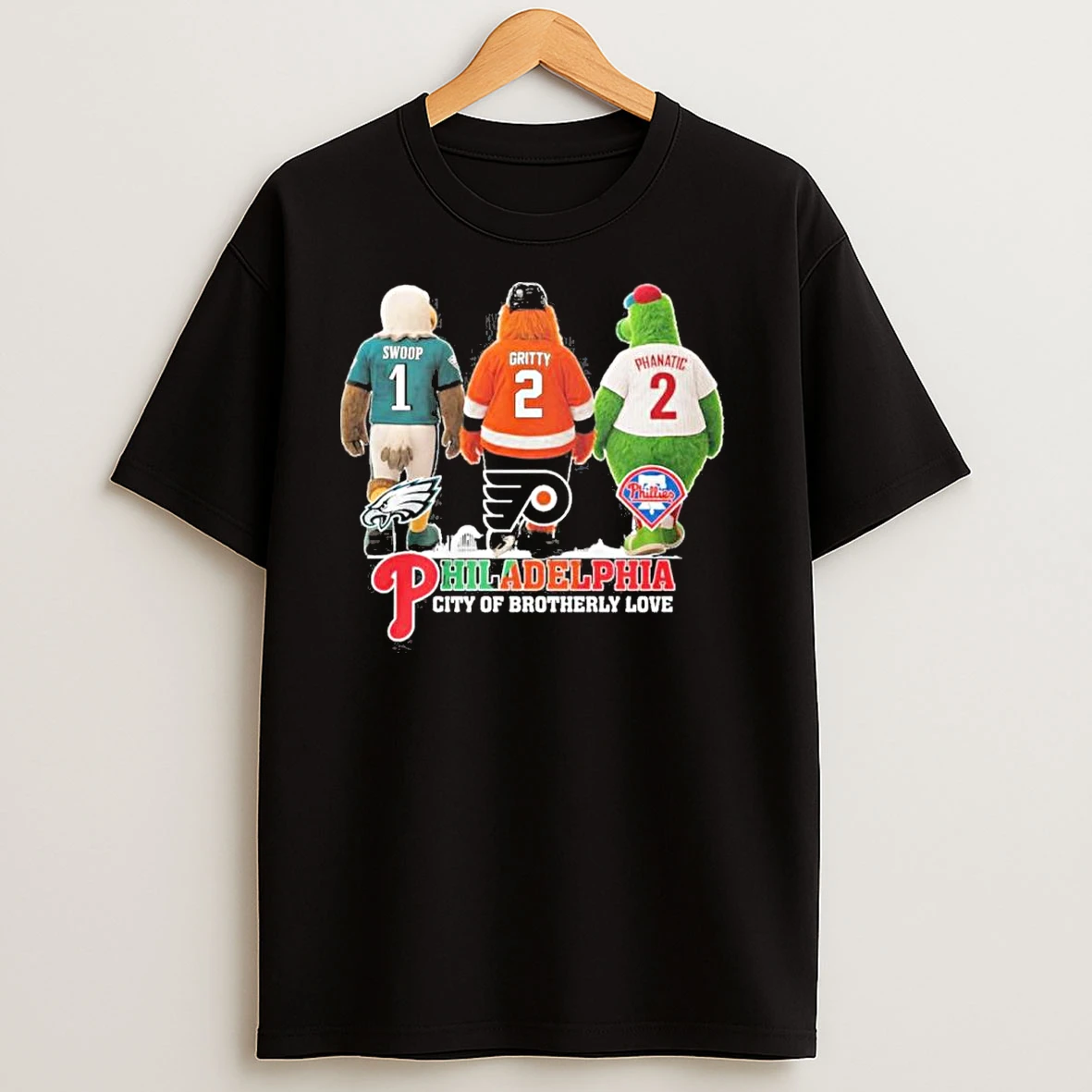 Swoop Gritty And Phanatic Philadelphia City Of Champions T Shirts