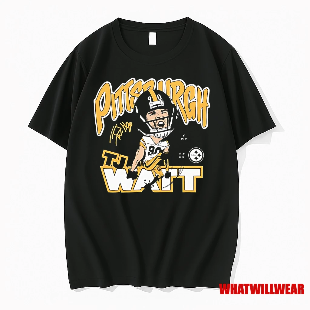 T J Watt Scream Caricature Steelers Shirts