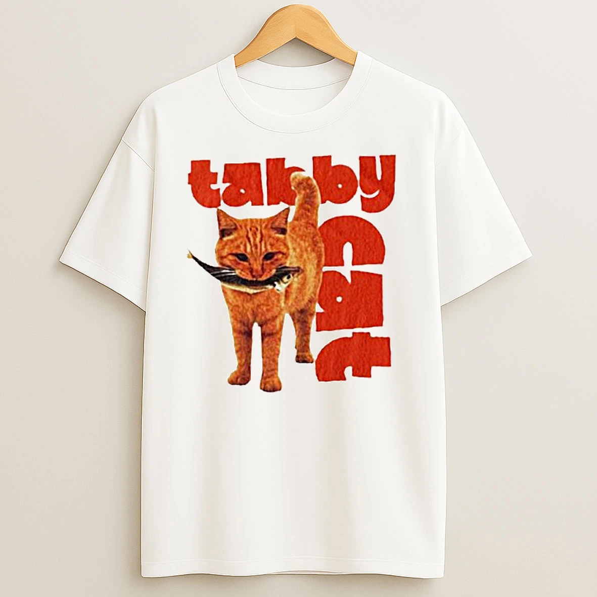 Tabby Cat With Fish Ornaments T Shirts