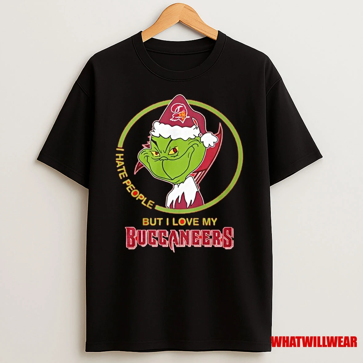 Tampa Bay Buccaneers Grinch Hates People But Loves Football Xmas 2025 Shirts