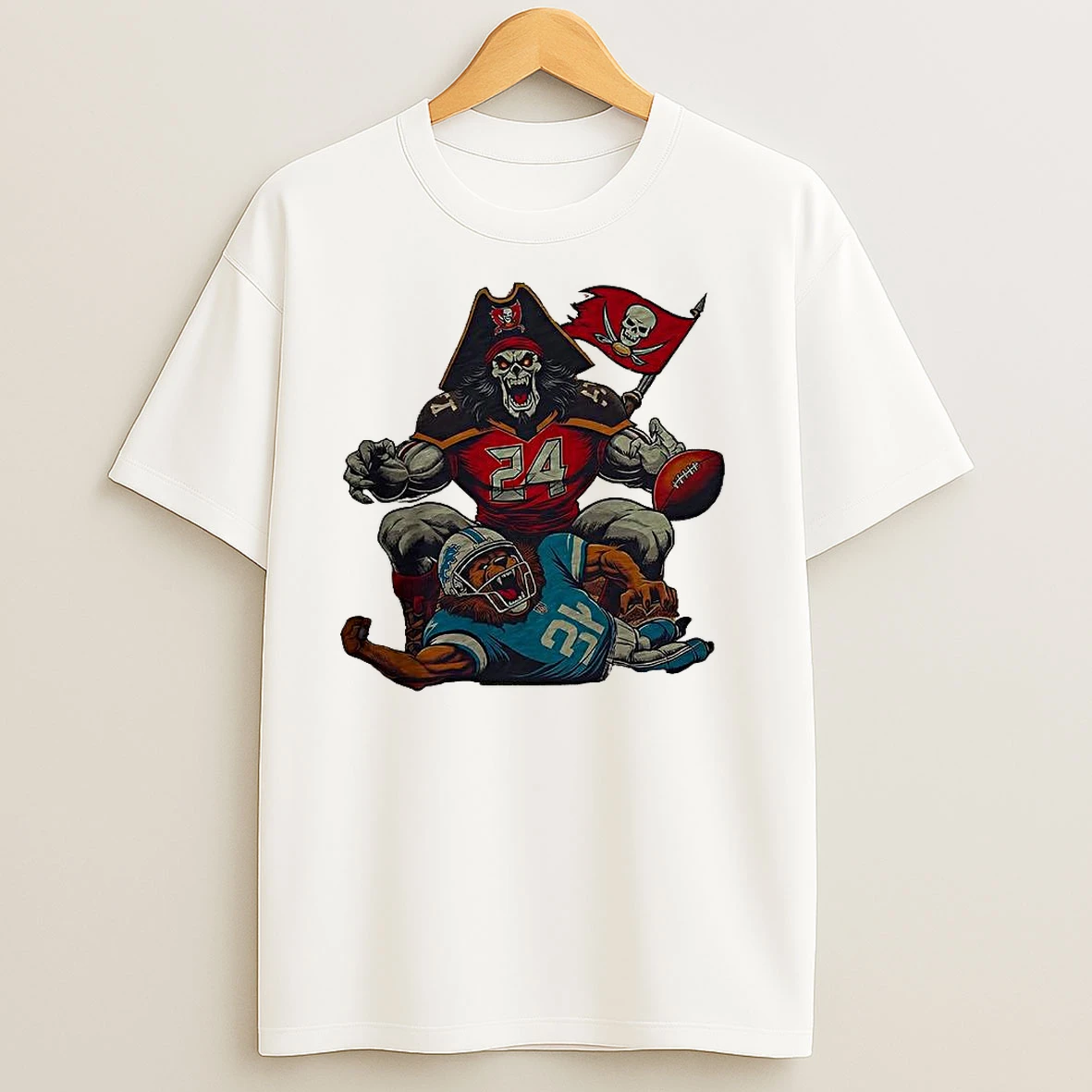 Tampa Bay Buccaneers Vs Detroit Lions Football 1995 Retro Artwork T Shirts