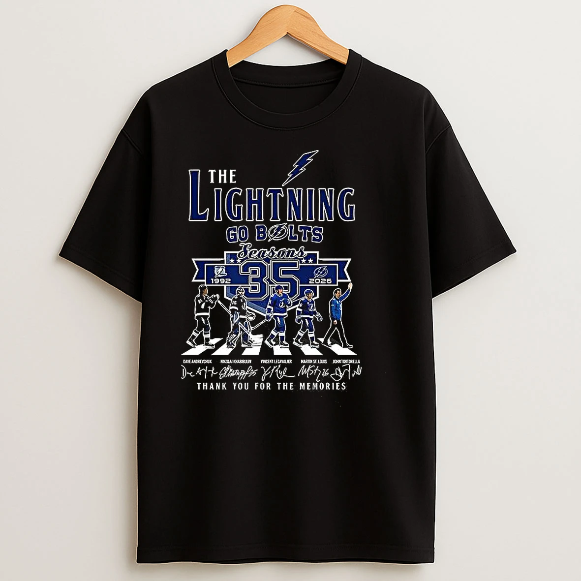 Tampa Bay Lightning Hockey The Lightning Go Bolts Seasons 35 Player Signature T Shirts