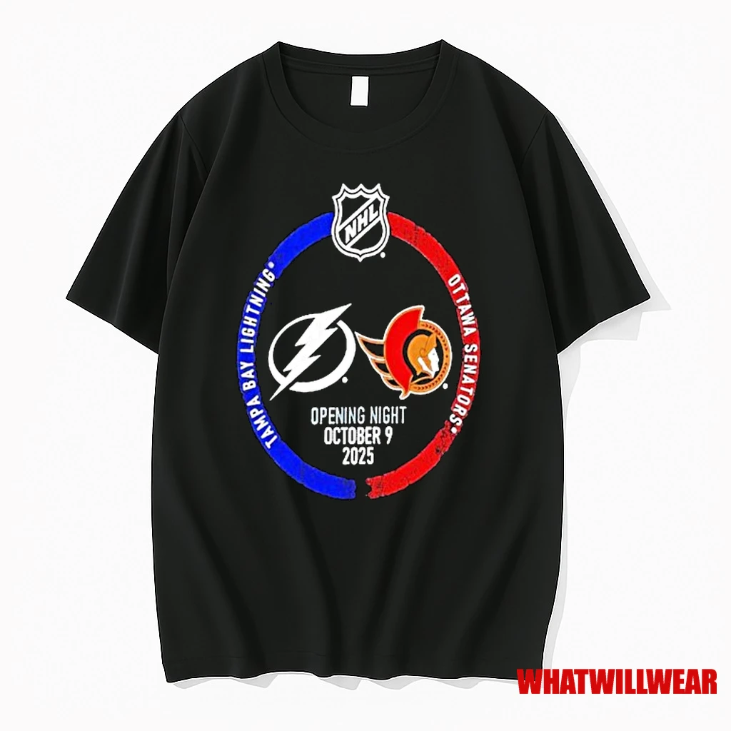 Tampa Bay Lightning Vs Ottawa Senators 2025 Nhl Opening Night Shirts