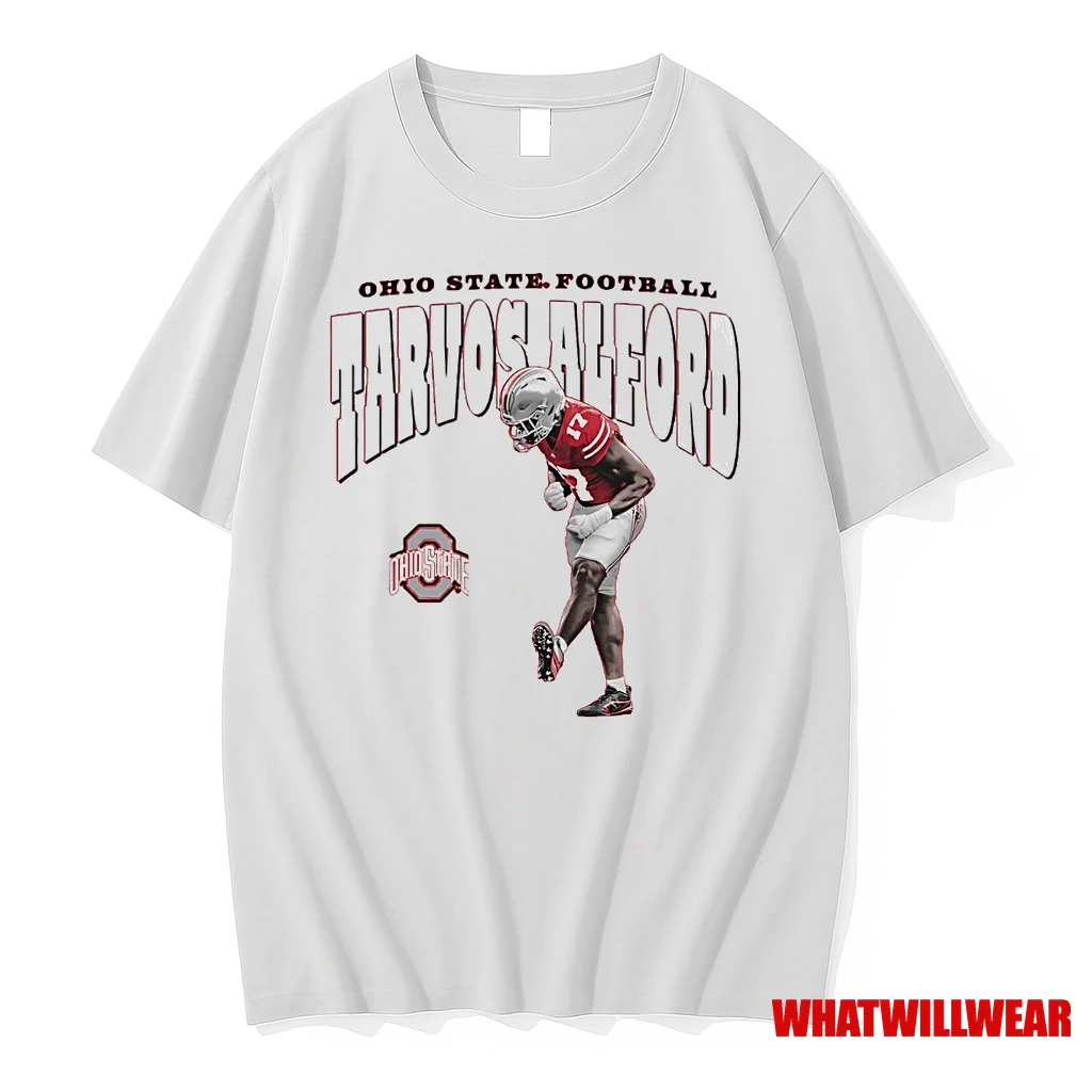Tarvos Alford Illustrated Celebration Ohio State Football Shirts