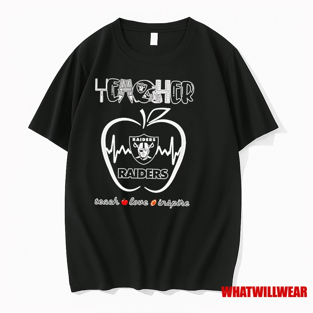 Teacher Las Vegas Raiders Teach Love Inspire Shirts