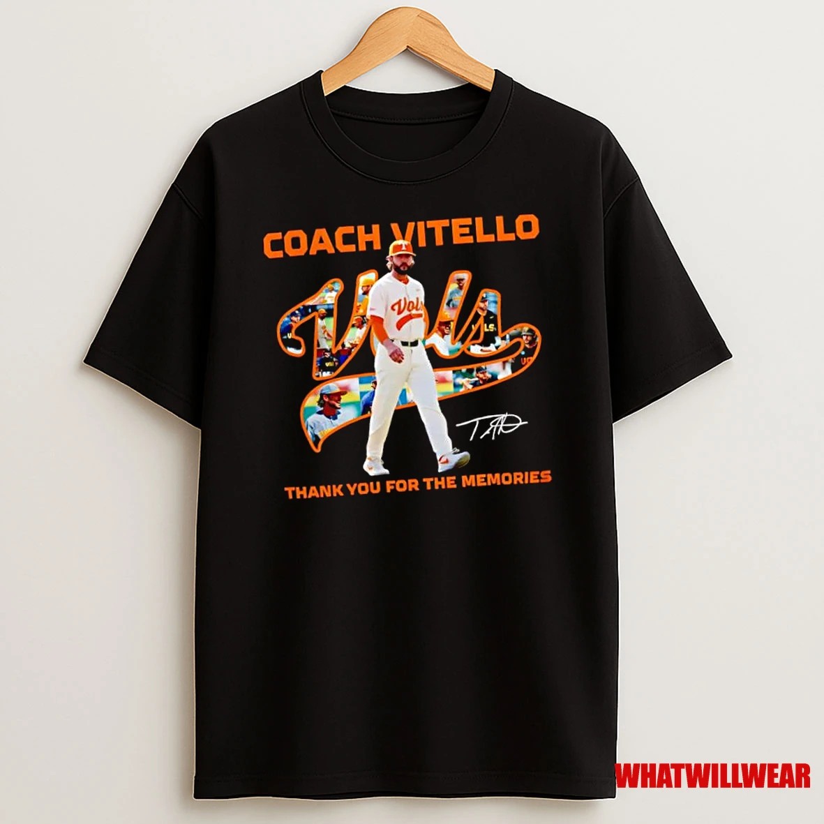 Tennessee Volunteers Coach Vitello Vols Thank You Memories Collage Signature Shirts