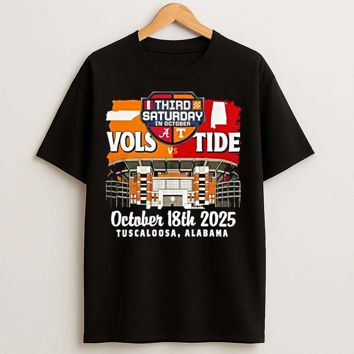 Tennessee Volunteers Vs Alabama Crimson Tide Football 2025 Third Saturday Stadium T Shirts
