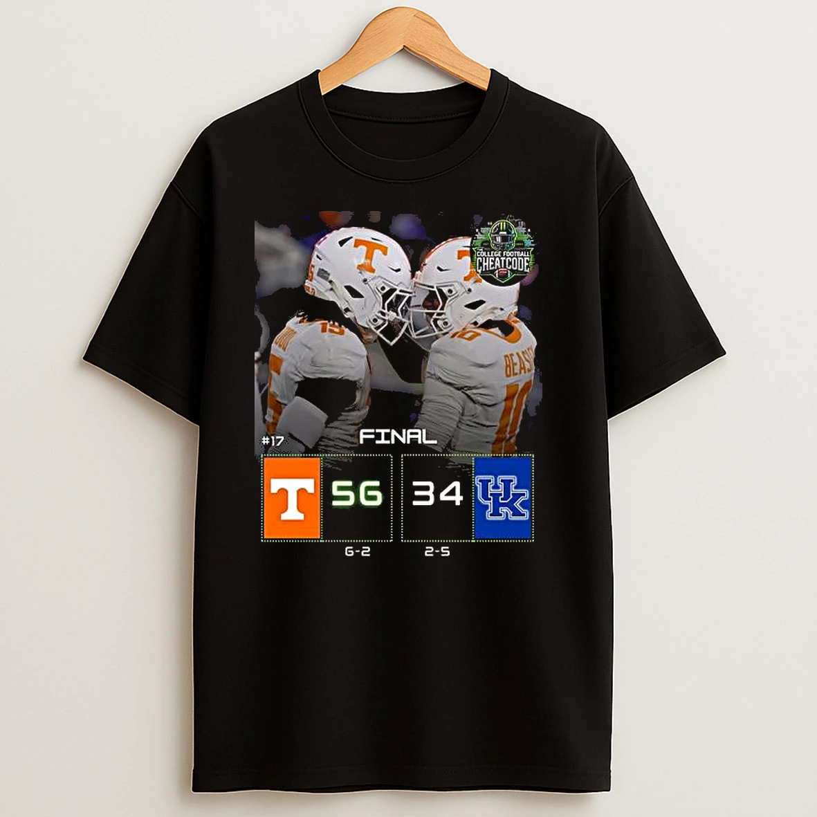 Tennessee Wins 56 34 Kentucky 2025 Gameday Football T Shirts