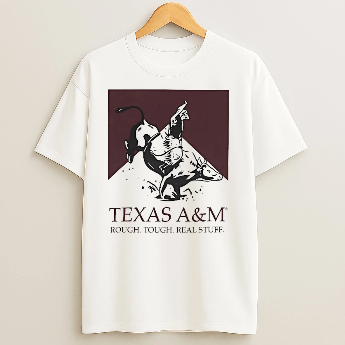 Texas Am Aggie Bull Rider Rough Tough Real Stuff T Shirts