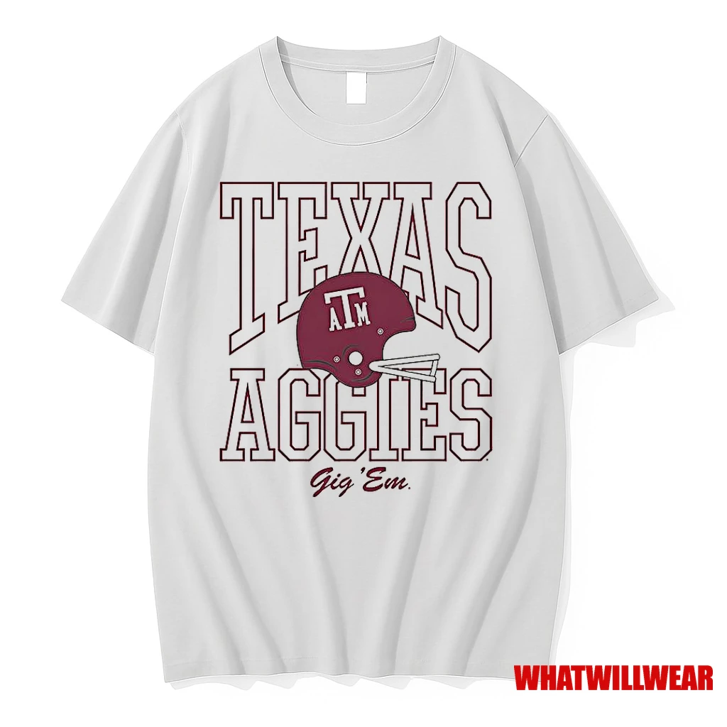 Texas Am Aggies Football 1975 Gigem Ringer Helmet Shirts