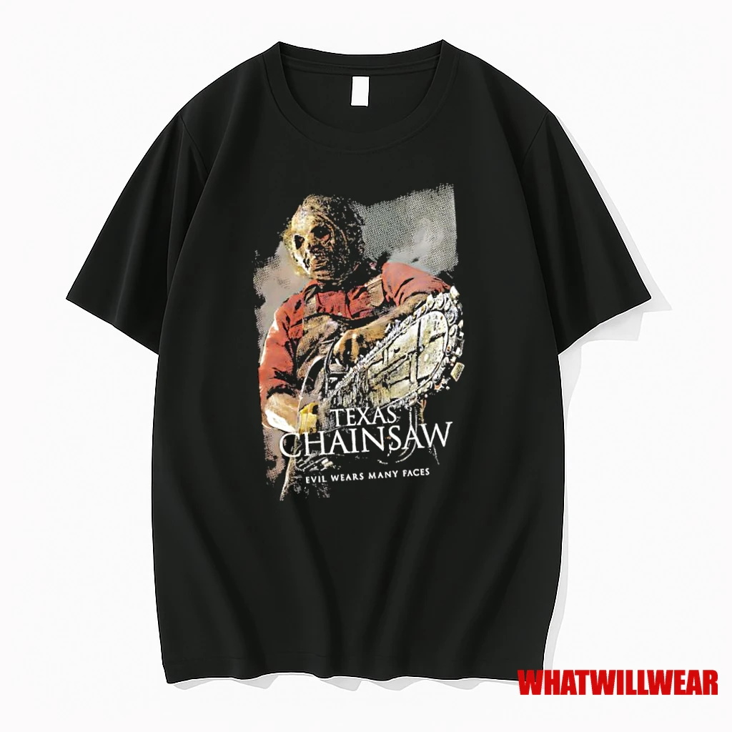 Texas Chainsaw Evil Wears Many Faces Massacre Halloween Graphic Shirts