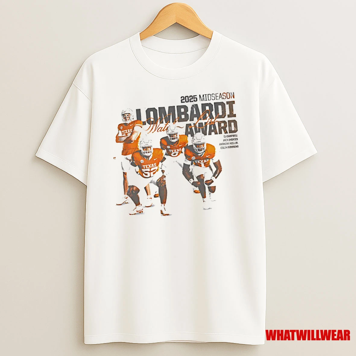 Texas Longhorns 2025 Midseason Lombardi Award Shirts