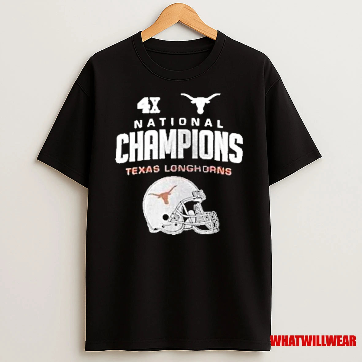 Texas Longhorns Commemorative Football 4x National Champions Hookem Horns Helmet Shirts