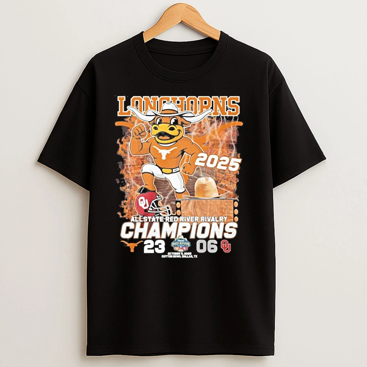 Texas Longhorns Mascot Allstate Red River Rivalry Champions 23 06 T Shirts