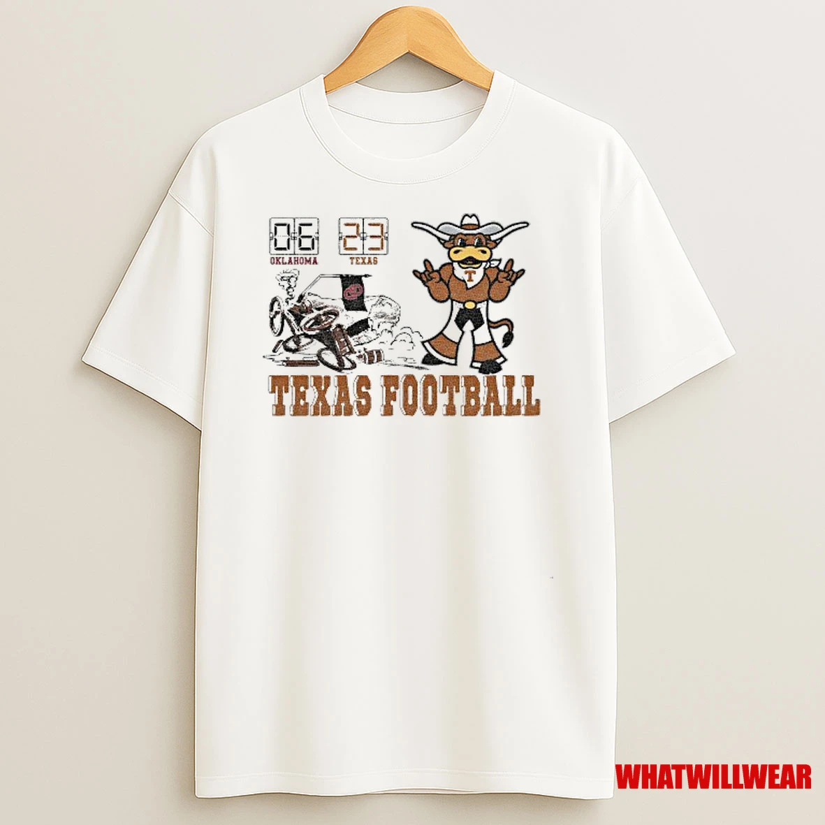 Texas Longhorns Vs Oklahoma Sooners 2025 Score Mascot Shirts